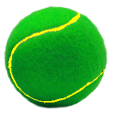 Green tennis balls with yellow seams 