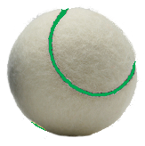 White tennis balls with green seams 