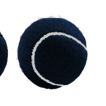 Black tennis balls with coloured seams