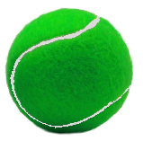 Green tennis balls with coloured seams 
