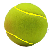 Yellow tennis balls with yellow seams 
