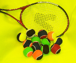 two colour tennis balls
