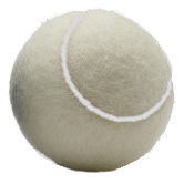White tennis balls with white seams 