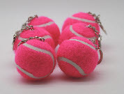 Pink tennis ball keyrings
