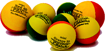 fundation mini squash balls,made by J Price