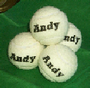 white Tennis balls personalized for presents