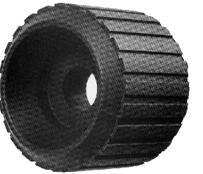 Rubber Ribbed 5" roller for boat trailer DMP5