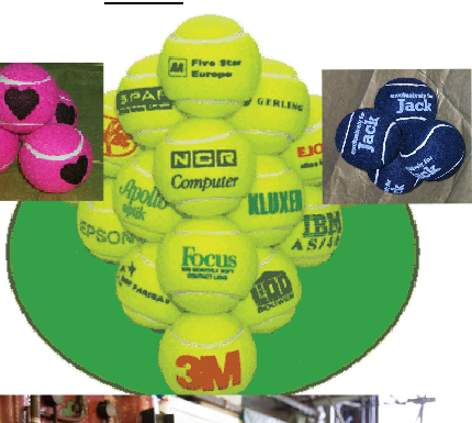 blue tennis balls,personalised