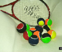 2 colour tennis balls
