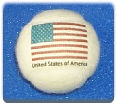 Tennis balls branded with USA Flag 