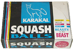 Karakal, squash balls,made by J Price